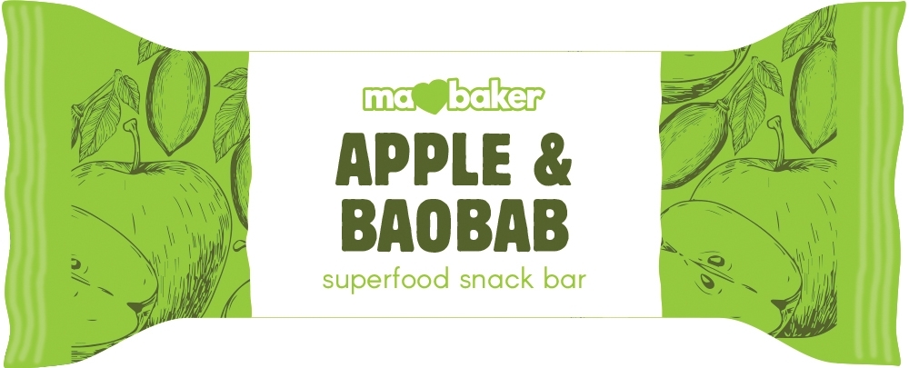 MA BAKER Superfood Snack Bar - Apple & Baobab 45g (5034444116206)