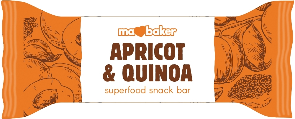 MA BAKER Superfood Snack Bar - Apricot & Quinoa 45g (5034444116213)
