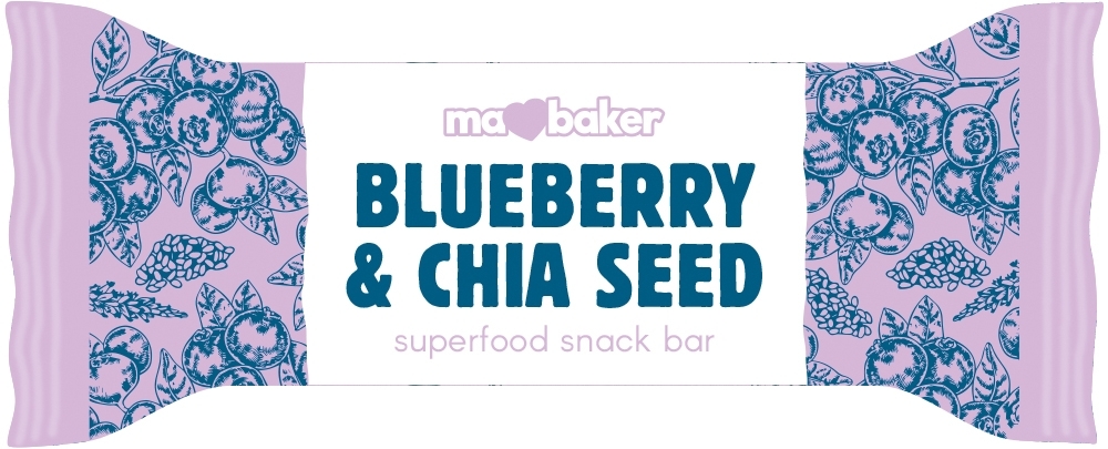 MA BAKER Superfood Snack Bar - Blueberry & Chia Seed 45g (5034444116220)