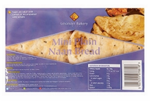 LEICESTER BAKERY 6 Mini Plain Naan Breads