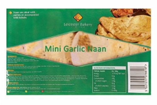 LEICESTER BAKERY 6 Mini Garlic & Coriander Naan Breads