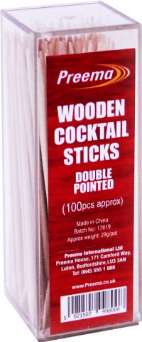 PREEMA Wooden Cocktail Sticks 100pcs
