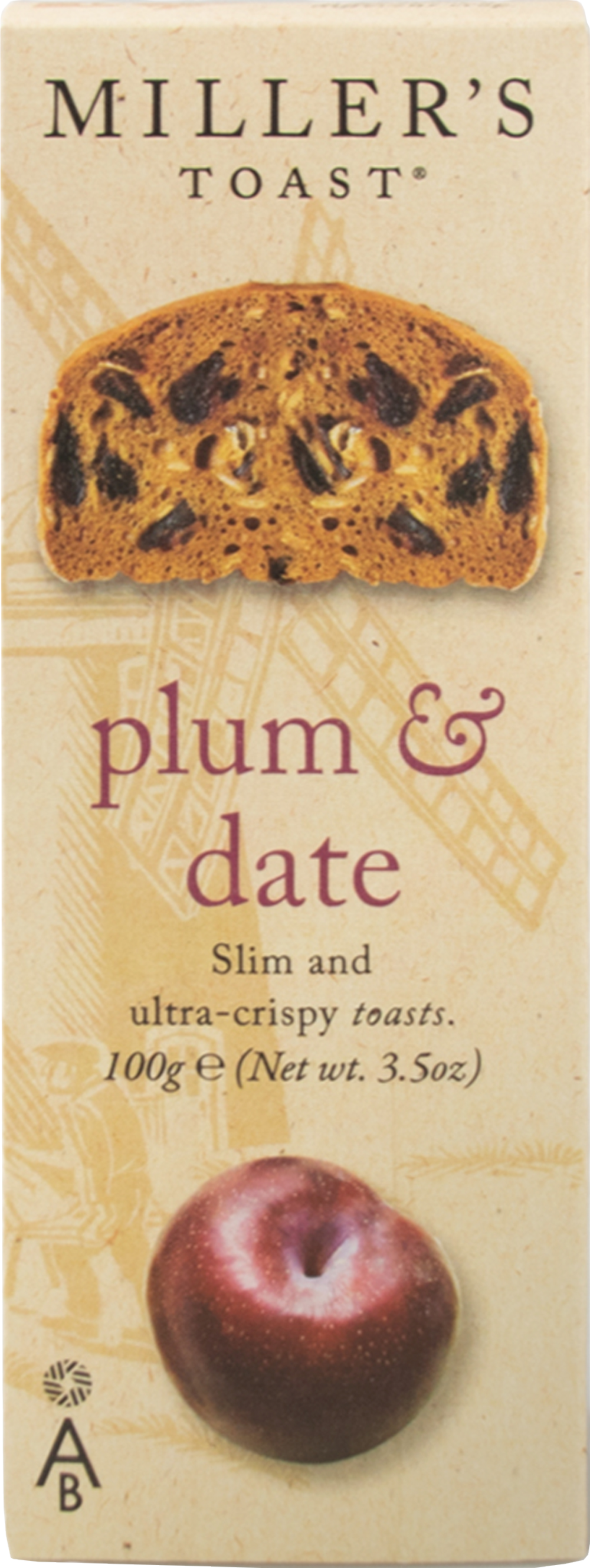 Artisan Biscuits Miller's Toast Plum & Date 100g