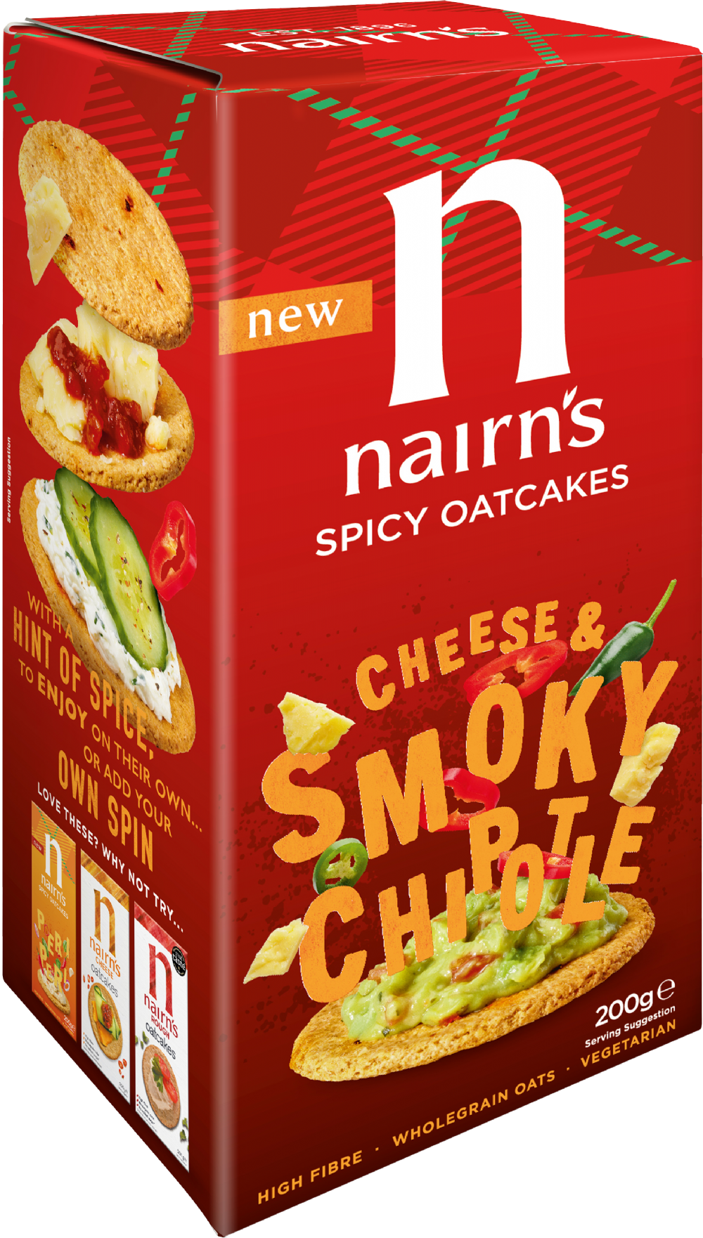 NAIRN'S Cheese & Smoky Chipotle Oatcakes 200g (612322001223)