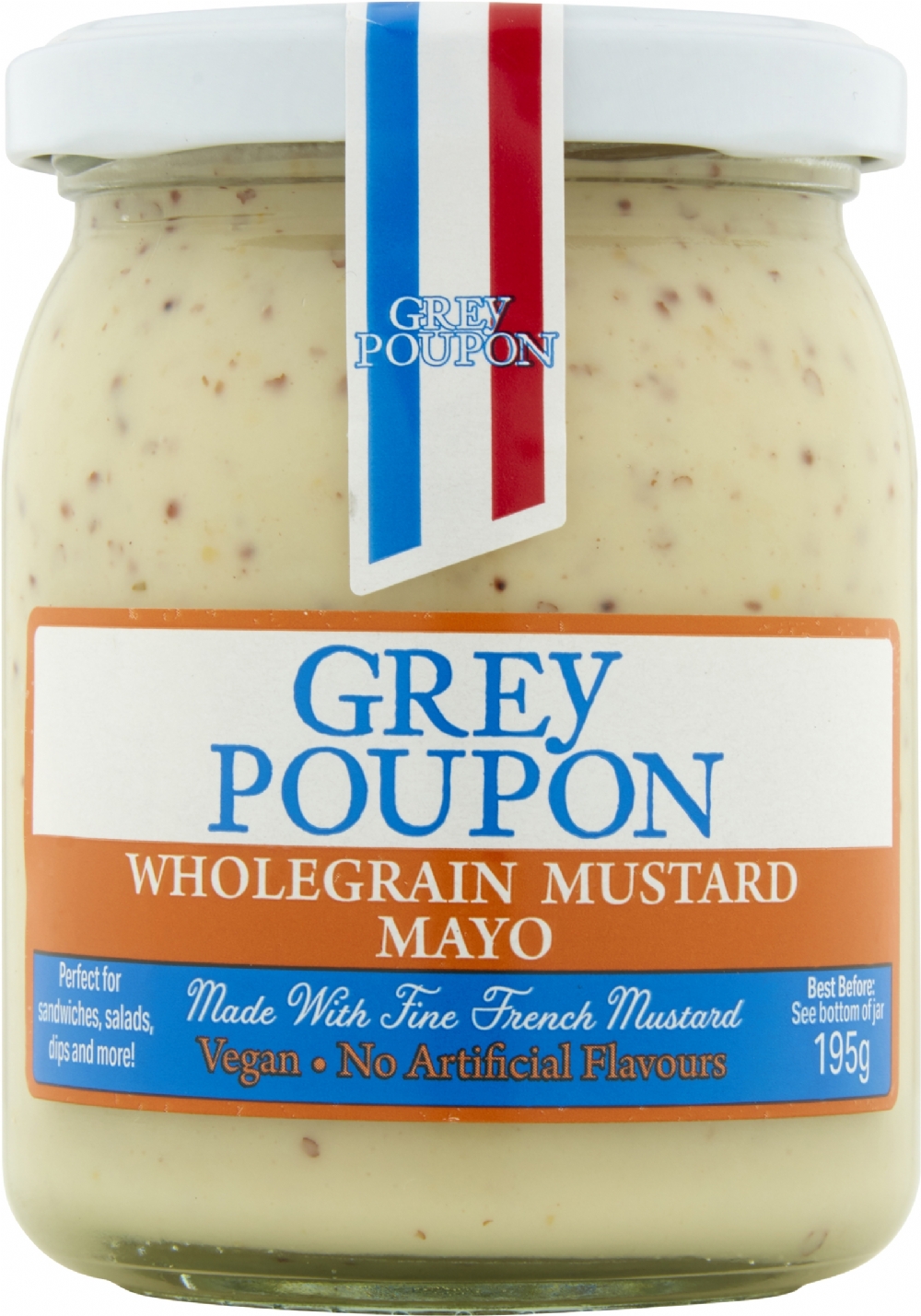 GREY POUPON Wholegrain Mustard Mayo 195g (5010338102302)