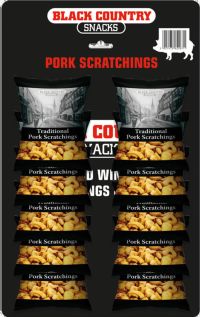 BLACK COUNTRY SNACKS Traditional Pork Scratchings - Carded (2x12) 45g