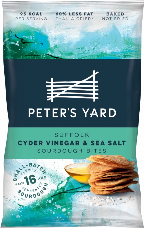PETER'S YARD Suffolk Cyder Vinegar/Sea Salt S/Dough Bites90g