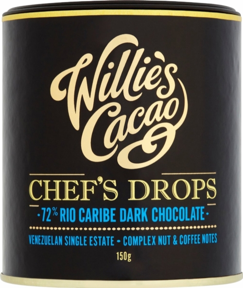 WILLIE'S CACAO Chef's Drops 72 RioCaribe Dark Chocolate 150g