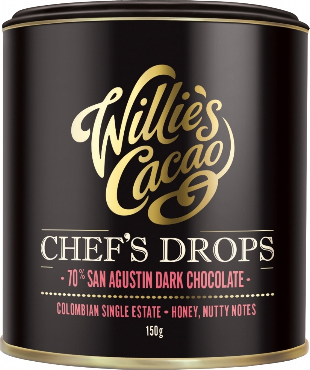 WILLIE'S CACAO Chef's Drops 70 SanAgustin Dark Chocolate150g (5060165582976)