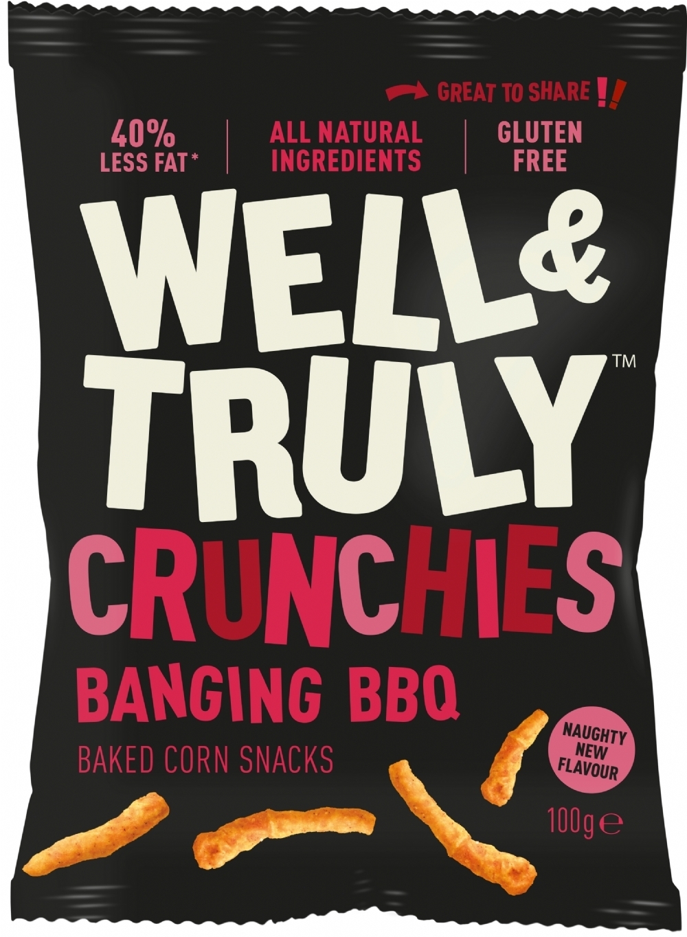 WELL & TRULY Crunchies - Banging BBQ 100g (5060440130144)