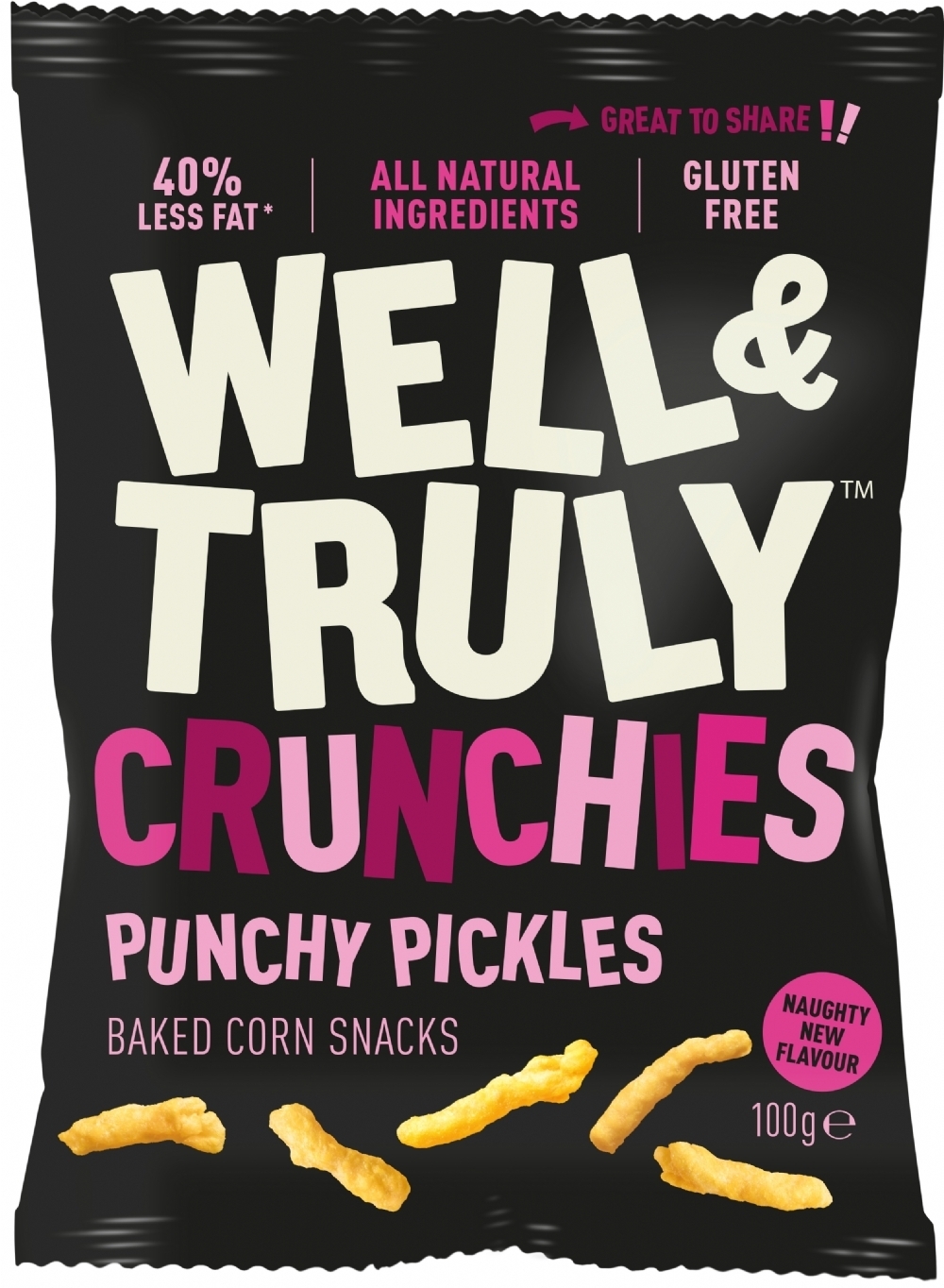 WELL & TRULY Crunchies - Punchy Pickles 100g (5060440130359)
