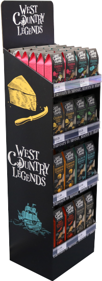 WEST COUNTRY LEGENDS Cardboard Floor Standing Display Unit