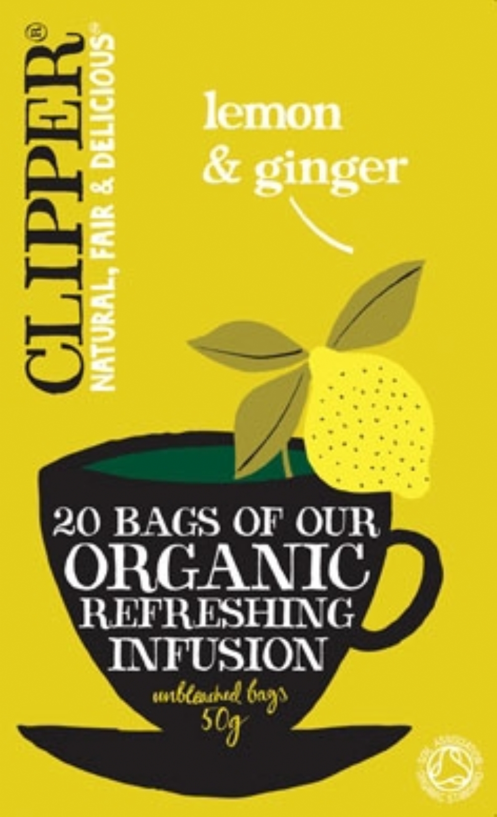 CLIPPER Organic Infusion Lemon & Ginger 20 Tea Bags