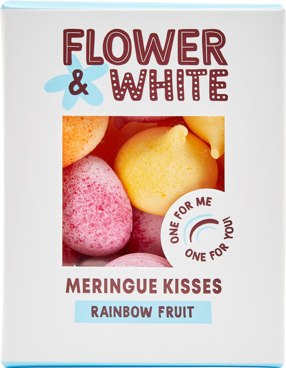 FLOWER & WHITE Meringue Kisses - Rainbow 100g (5060314324679)