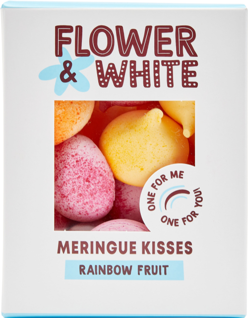 FLOWER & WHITE Meringue Kisses - Rainbow Fruit 100g