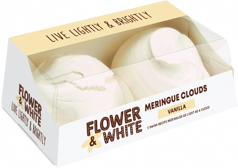 FLOWER & WHITE 2 Meringue Clouds - Vanilla  140g (5060314324594)
