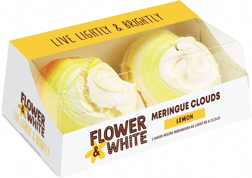 FLOWER & WHITE 2 Meringue Clouds - Lemon 140g (5060314324631)