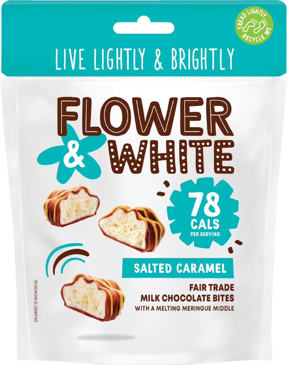 FLOWER & WHITE Salted Caramel Milk Chocolate Bites 75g (5060314324839)