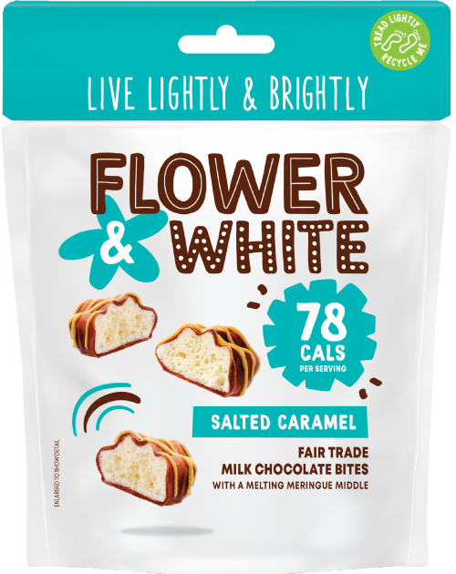 FLOWER & WHITE Salted Caramel Milk Chocolate Bites 75g