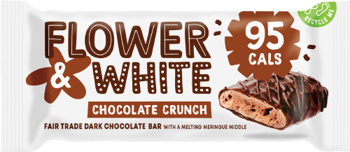 FLOWER & WHITE Chocolate Crunch Dark Chocolate Bar 20g