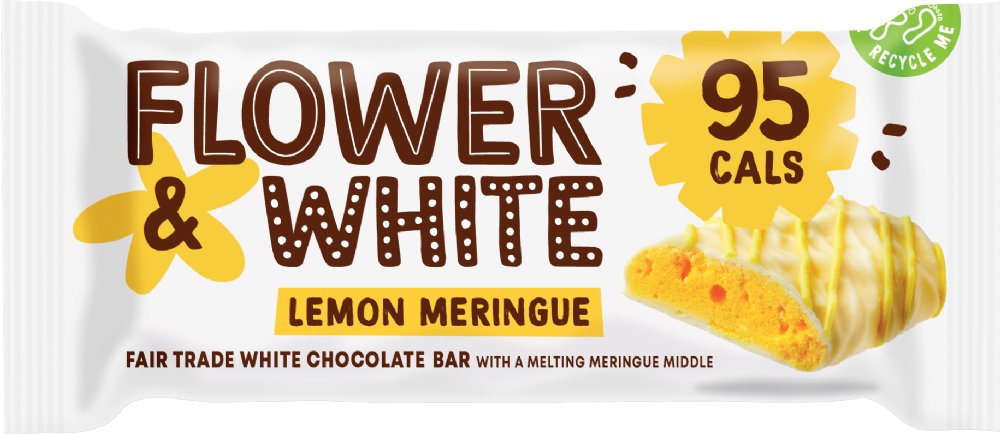FLOWER & WHITE Lemon Meringue White Chocolate Bar 20g (5060314324778)