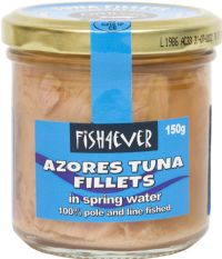 FISH 4 EVER Azores Tuna Fillets in Spring Water - Jar 150g (5034210523016)