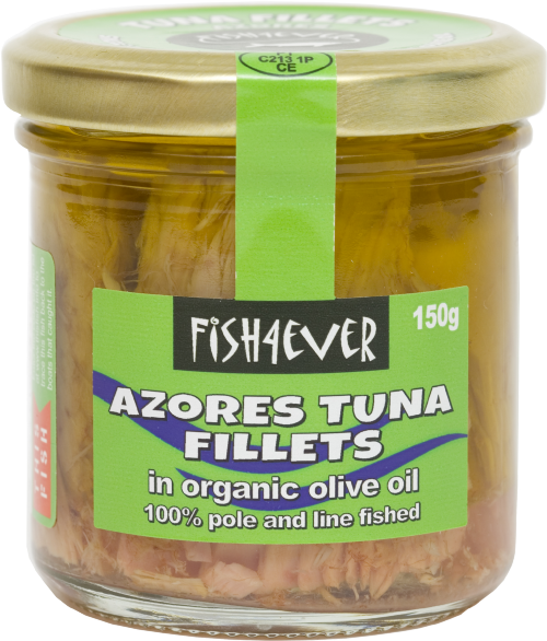 FISH 4 EVER Azores Tuna Fillets / Organic Olive Oil Jar 150g