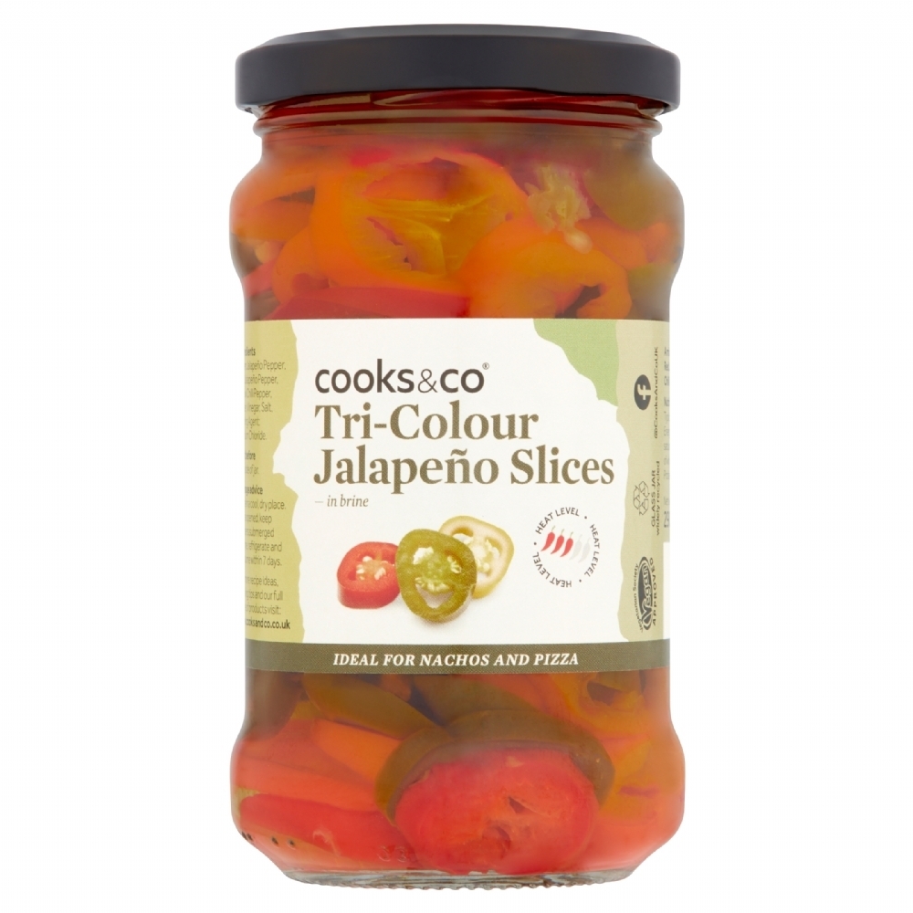 COOKS & CO. Tri-Colour Jalapeno Slices 290g (5060016802994)