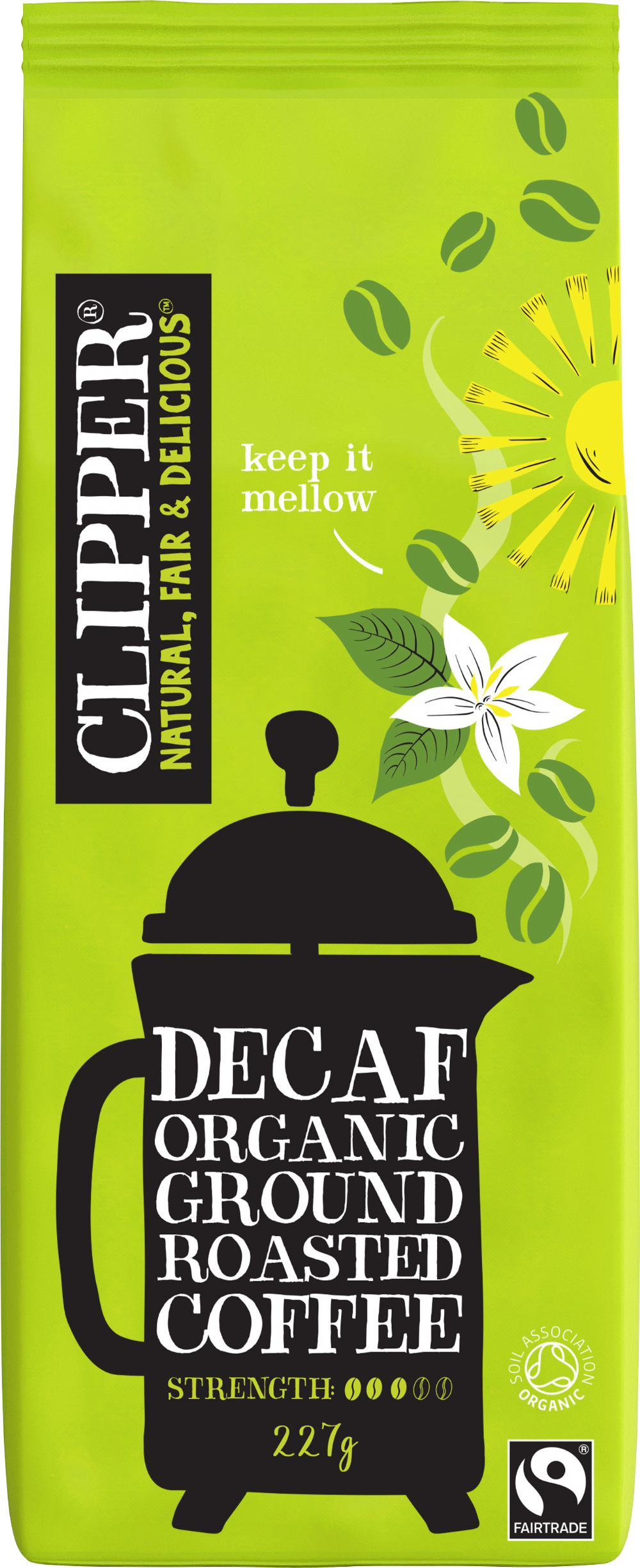 CLIPPER Fairtrade Organic R&G Decaf Coffee 227g