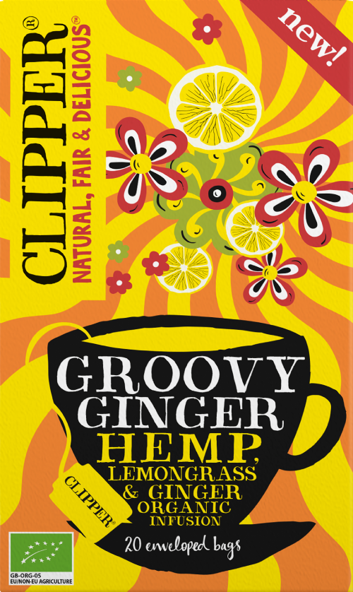 CLIPPER Organic Groovy Ginger Hemp, Lemongrass & Ginger 20's
