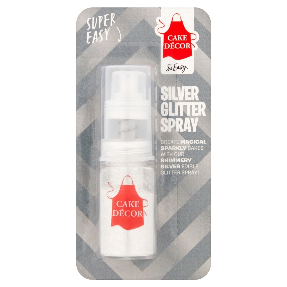 CAKE DECOR Silver Glitter Spray 4g (5060234980641)
