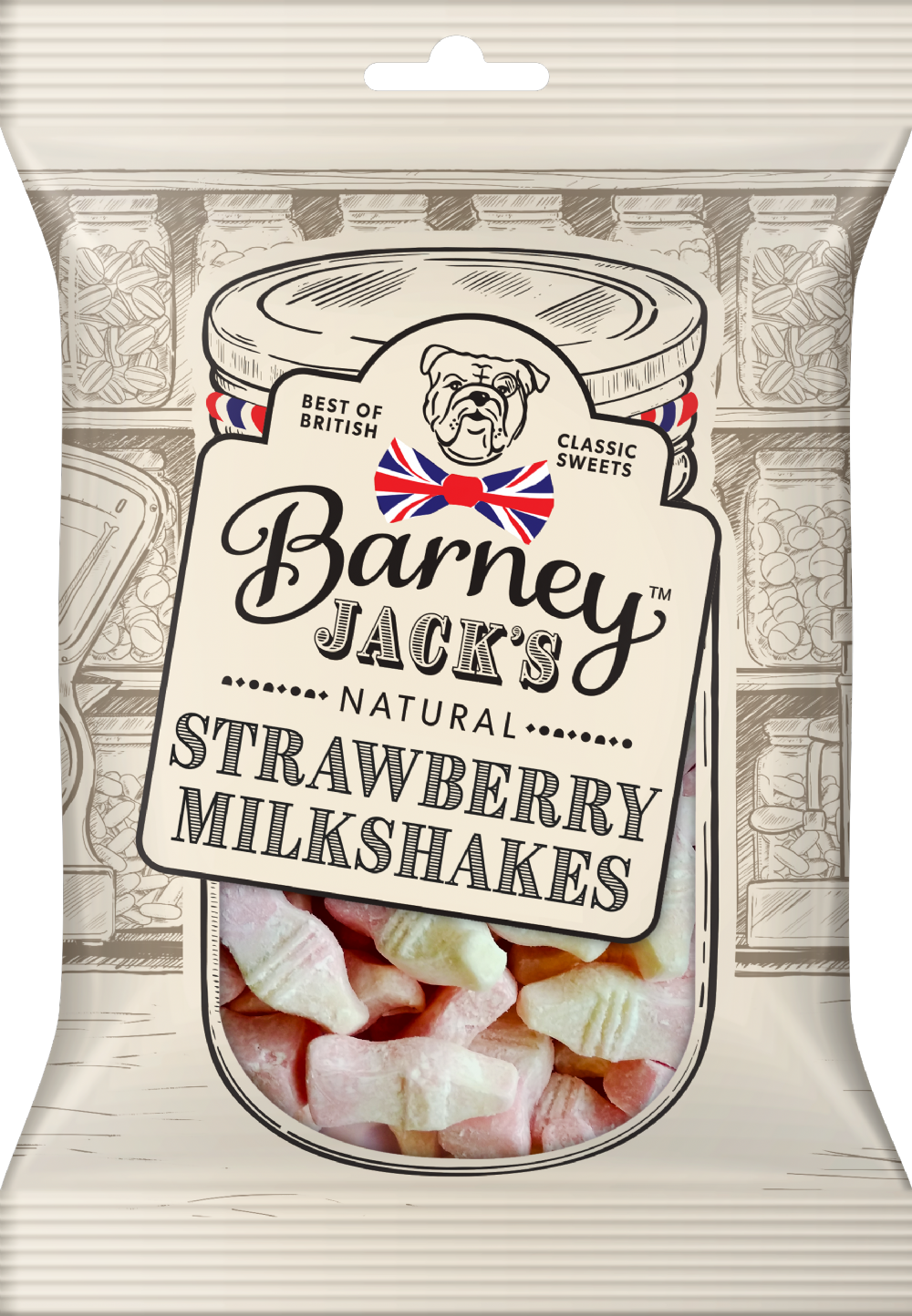 BARNEY JACK'S Strawberry Milkshakes 130g (5060284870763)