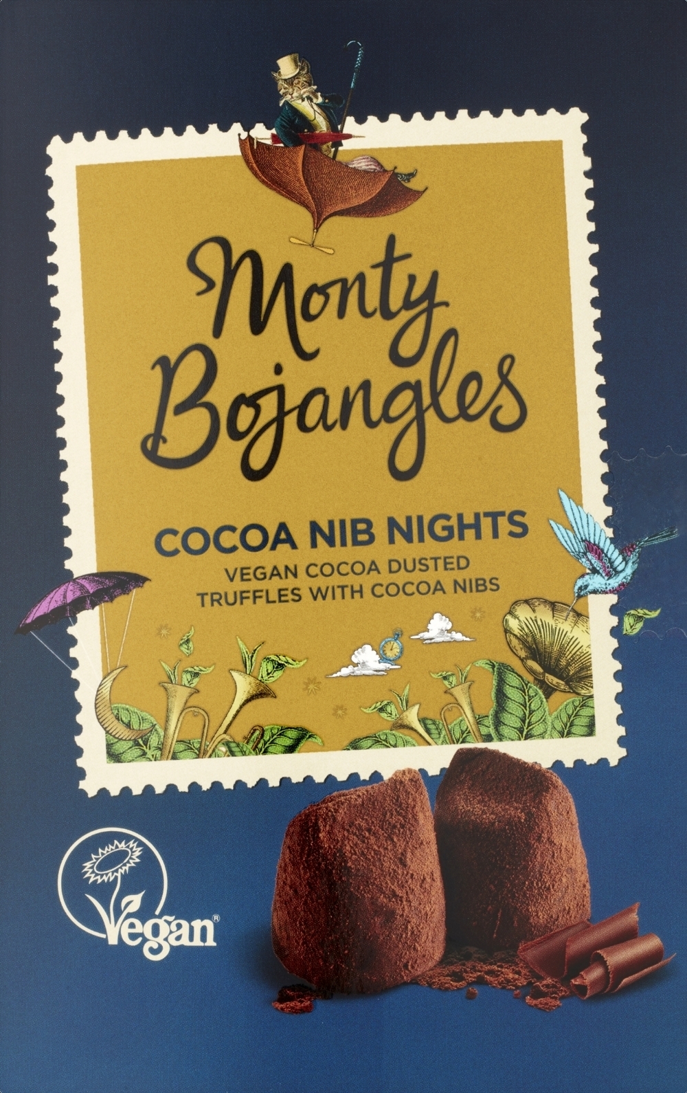 Holleys Fine Foods MONTY BOJANGLES Cocoa Nib Nights Cocoa Dusted