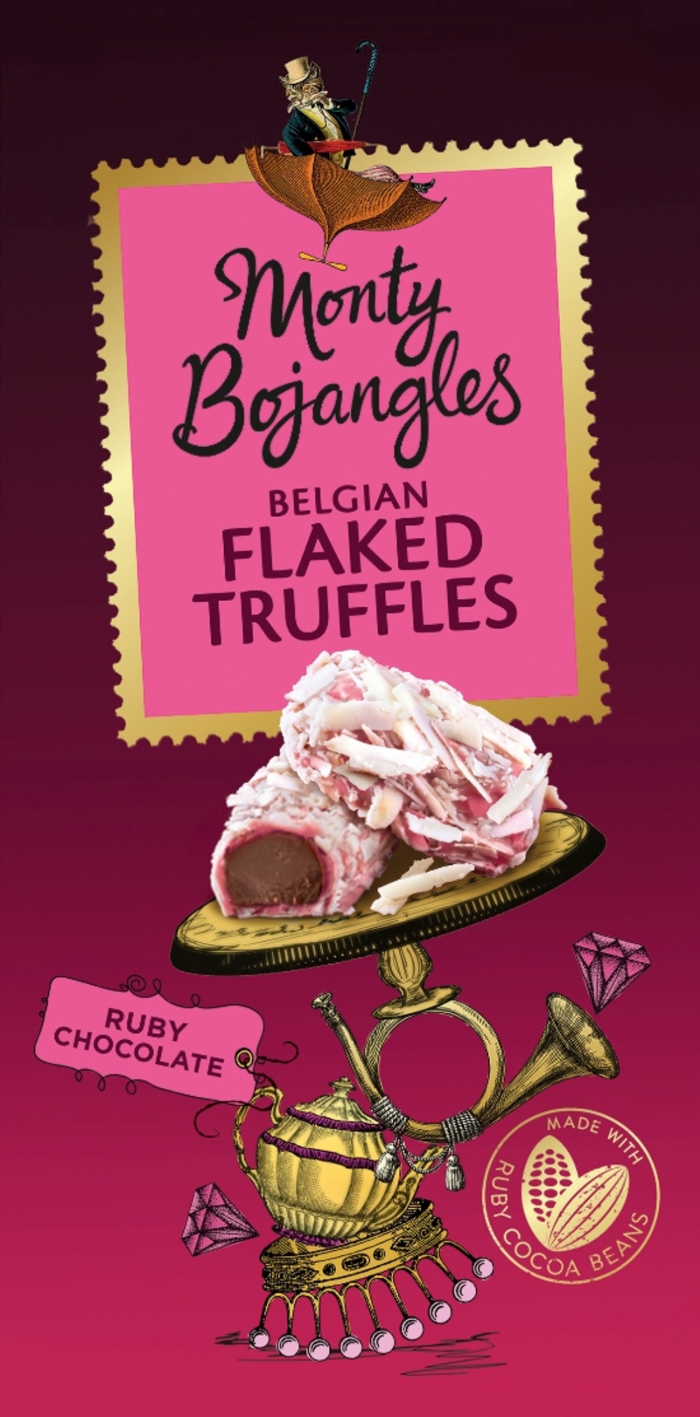 MONTY BOJANGLES Belgian Flaked Truffles Ruby Chocolate 100g (5060413267693)