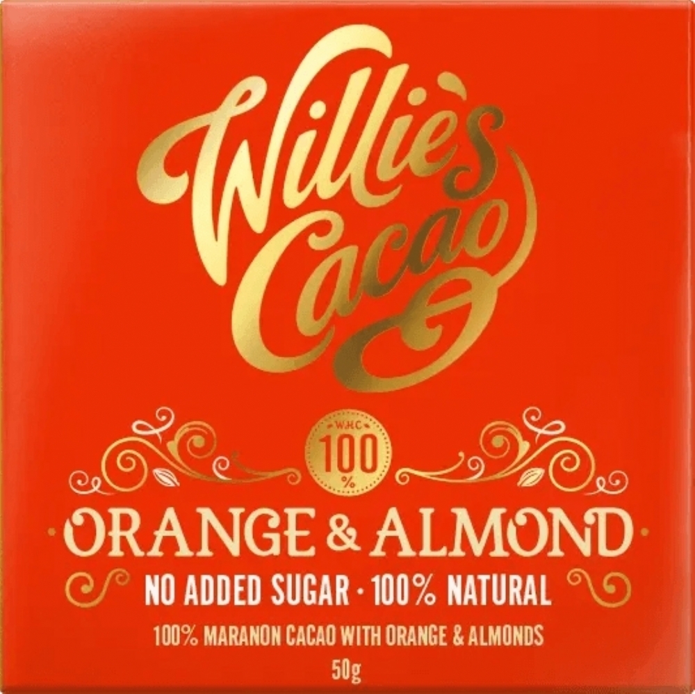 WILLIES CACAO Orange & Almond 100% Maranon Cacao 50g (5060165583027)