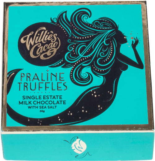 WILLIE'S CACAO Praline Truffles - Milk Choc / Sea Salt 35g