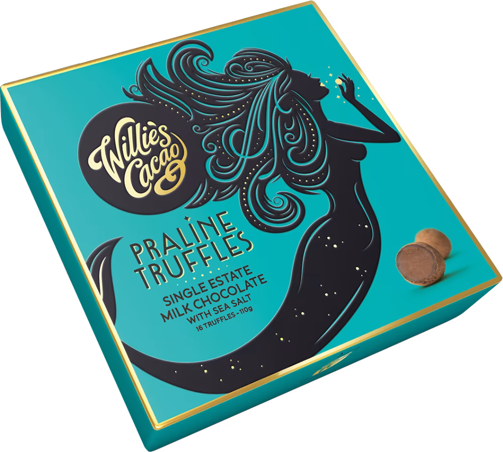 WILLIE'S CACAO Praline Truffles - Milk Chocolate with Sea Salt 110g