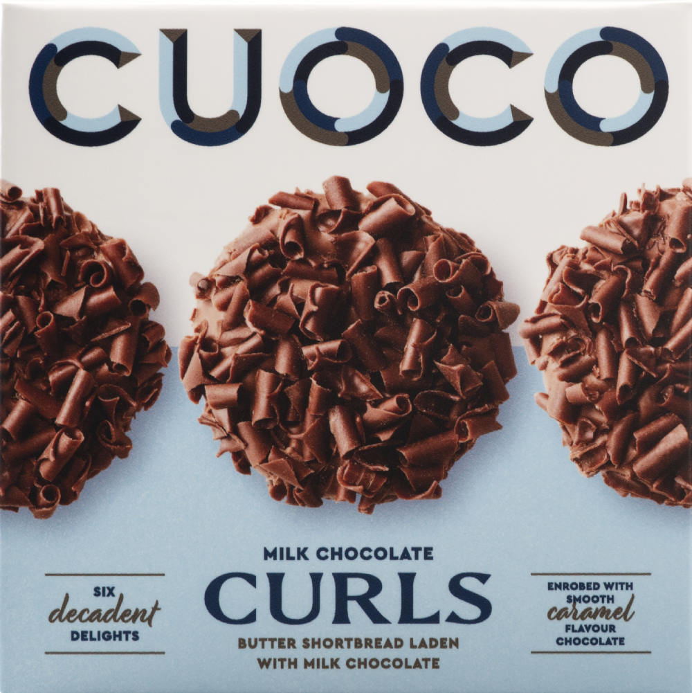 CUOCO Milk Chocolate Curl Biscuits 120g (5060322320410)
