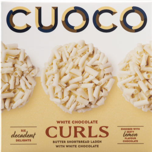 CUOCO White Chocolate & Lemon Curl Biscuits 120g
