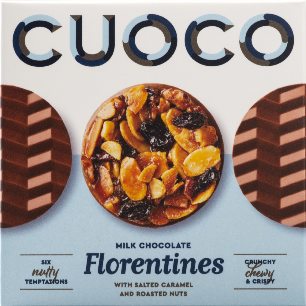 CUOCO Milk Chocolate & Salted Caramel Florentines 115g (5060322320441)