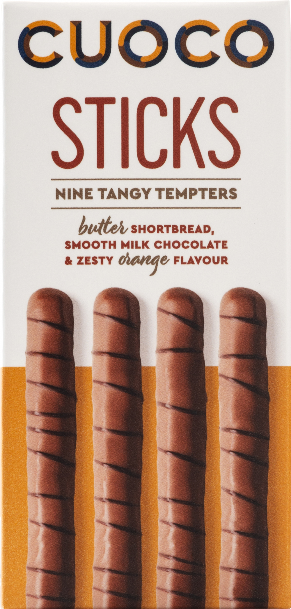 CUOCO Orange Chocolate Shortbread Sticks 120g (5060322320502)
