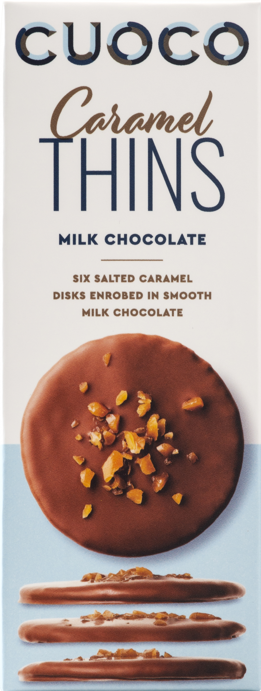 CUOCO Milk Chocolate & Salted Caramel Thins 90g (5060322320489)