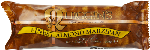 QUIGGIN'S Finest Almond Marzipan in Dark Chocolate 100g