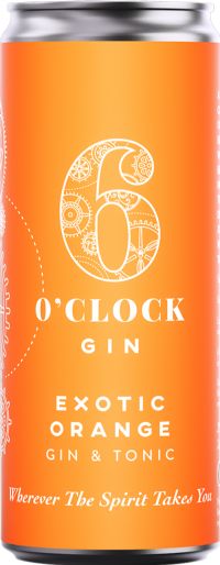 SIX O'CLOCK Exotic Orange Gin & Tonic - Can 7% ABV 250ml (5060093991611)