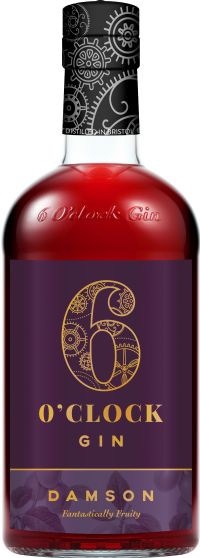 SIX O'CLOCK Damson Gin 40% ABV 70cl (5060093990249)