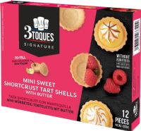 3 TOQUES 12 Mini Sweet Shortcrust Tart Shells 72g