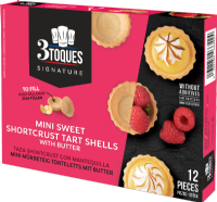 3 TOQUES 12 Mini Sweet Shortcrust Tart Shells 72g