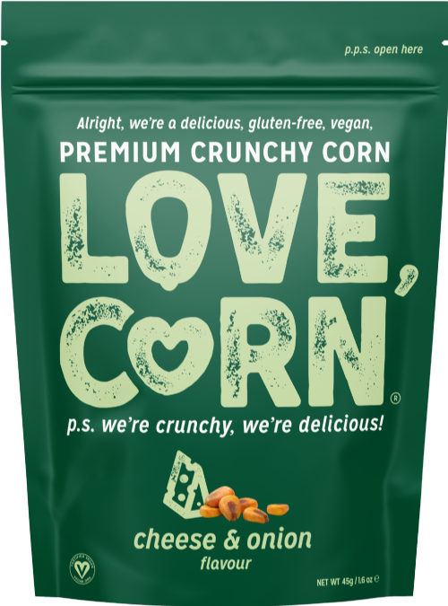LOVE CORN Roasted Corn Snack - Cheese & Onion 45g