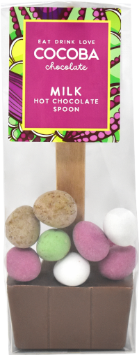 COCOBA Milk Hot Chocolate Spoon with Mini Eggs 50g