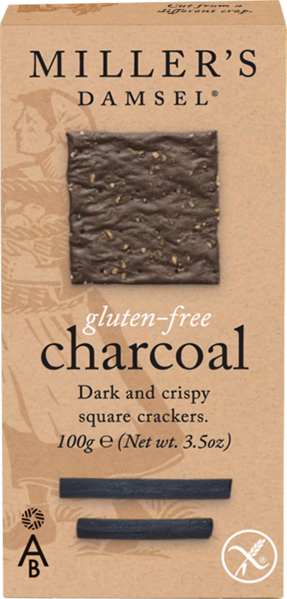 ARTISAN BISCUITS Miller's Damsel Gluten Free Charcoal Wafers 110g